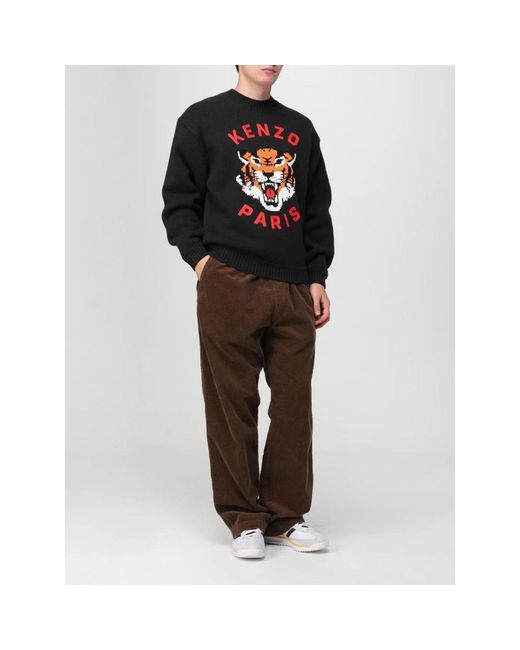 KENZO Tiger Head Sweater in het Black voor heren