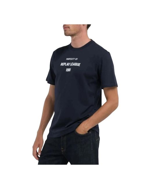 T-Shirts Replay de hombre de color Blue