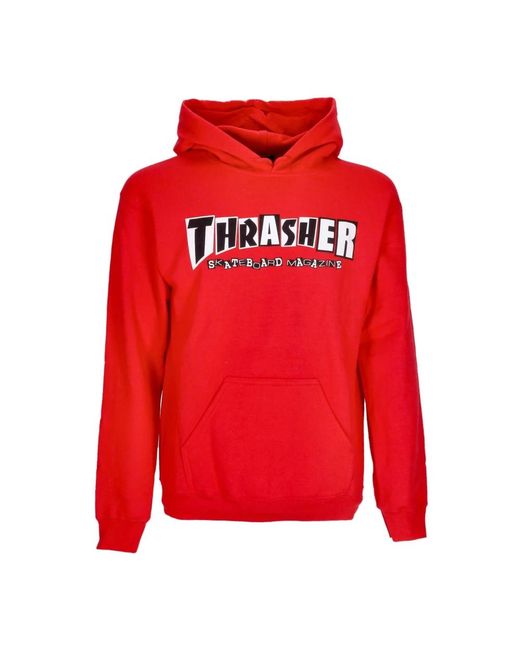 Thrasher Hoodies & Sweatvesten ,Rood ,Katoen Rode Hoodie Met Aangepaste Logoprint in het Red voor heren