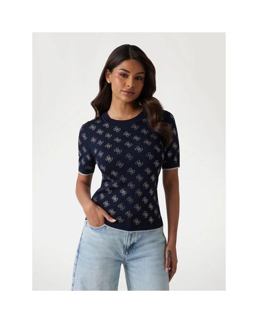 Guess Blue Blauer Strickpullover
