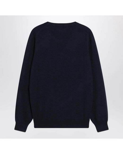 Brunello Cucinelli Blue Round-Neck Knitwear for men
