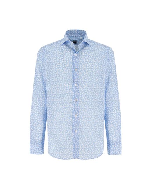 Fedeli Blue Casual Shirts for men