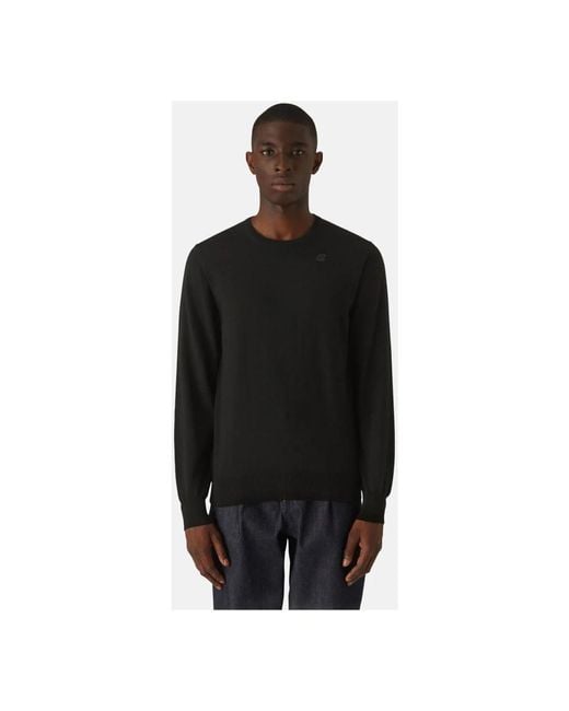 K-Way Black Round-Neck Knitwear for men
