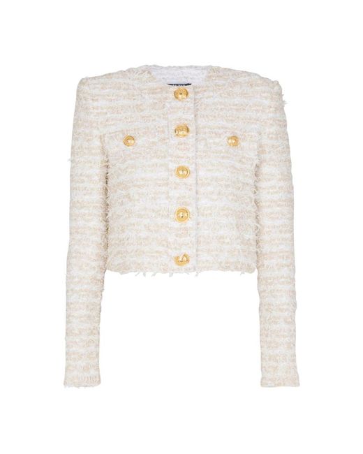 Tweed Jackets Balmain de color White