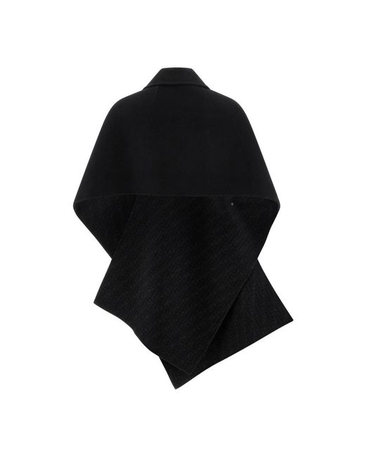Fendi Jassen ,Zwart ,Zwarte Knoopjassen Met Spread Kraag in het Black