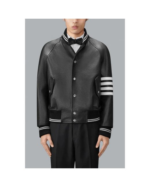Thom Browne Black Bomber Jackets for men