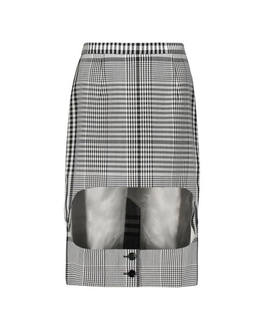 Burberry Geruite Midi-Rok in het Gray