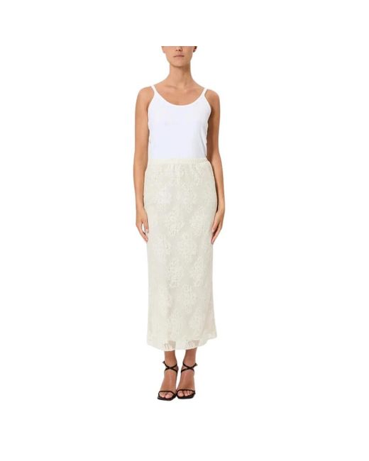 Pink Memories White Maxi Skirts