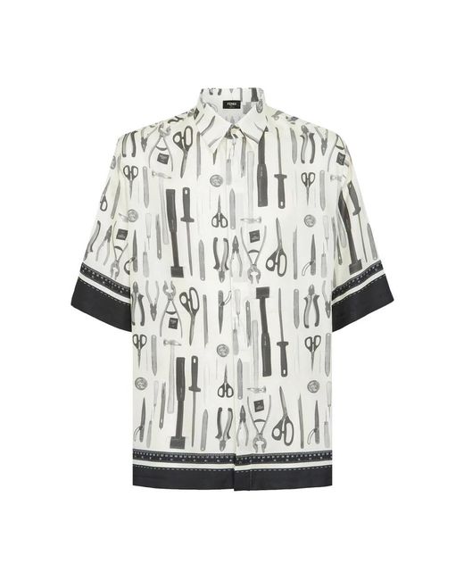 Fendi Black Short Sleeve Shirts for men