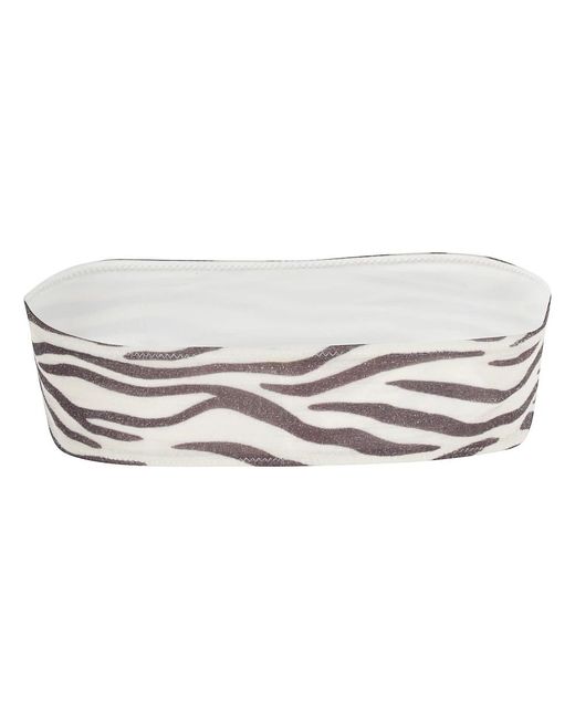 Mc2 Saint Barth Badmode ,Veelkleurig ,Zebra Bandeau Bikini Top Lurex Bruin in het Multicolor