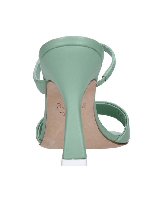 3Juin Green Heeled Mules