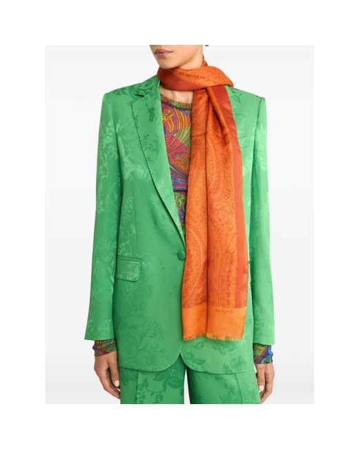 Etro Orange Scarves