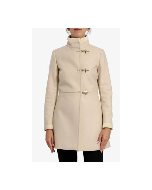 Fay Single-Breasted Coats in het Natural
