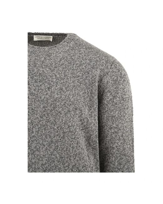 FILIPPO DE LAURENTIIS Gray Round-Neck Knitwear for men