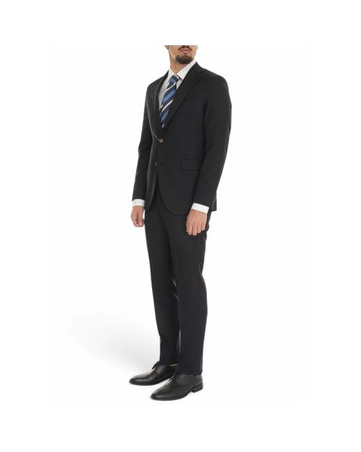 Michael Kors Kostuums ,Blauw ,Wol Gestructureerd Stoffen Pak Met 2 Knopen in het Black voor heren