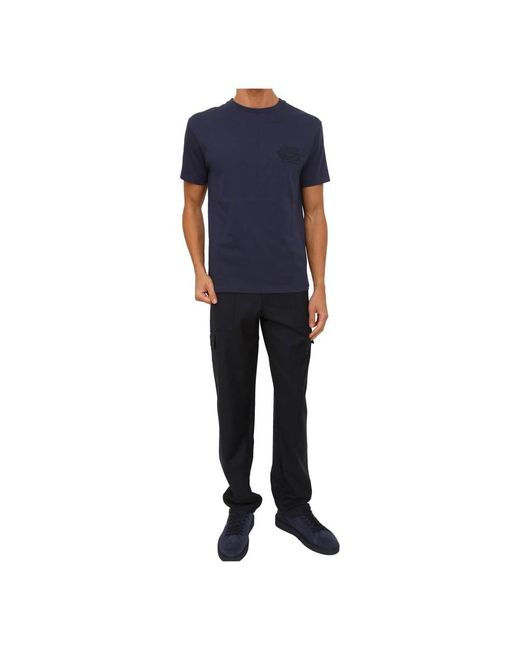 Etro Tops ,Blauw ,Katoen T-Shirt Logo in het Blue voor heren