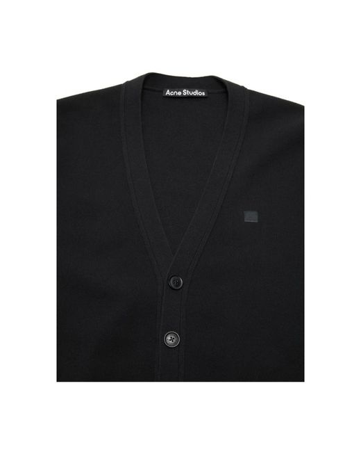 Acne Black V-Ausschnitt Strickjacke