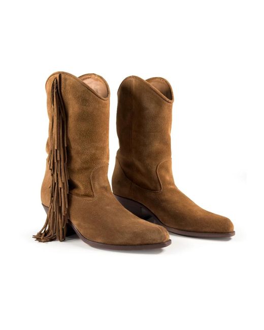 Vic Matié Brown Cowboy & Biker Boots