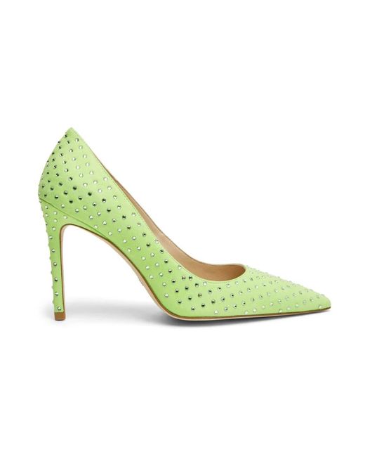 Stuart Weitzman Schoenen ,Groen ,Leer Shine 100 Crystal Pump in het Green