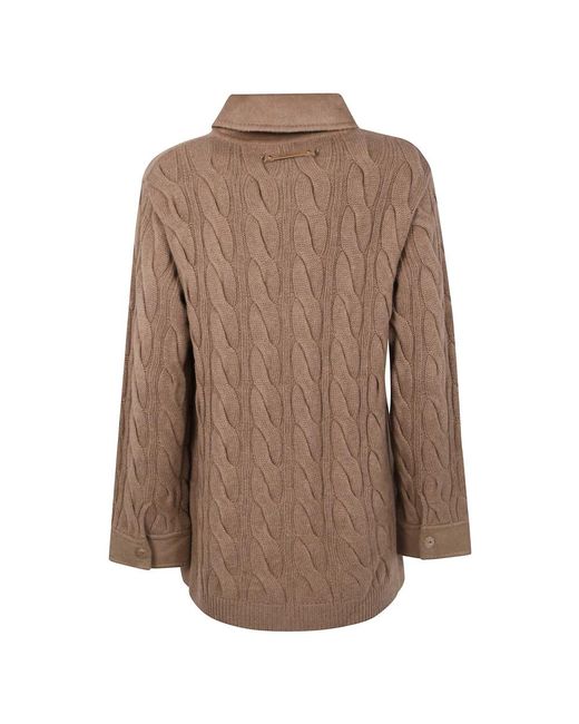 Max Mara Single-Breasted Coats in het Brown