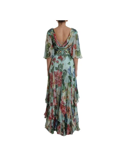 Dolce & Gabbana Green Maxi Dresses