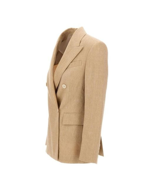 Eleventy Double-Breasted Blazer in het Natural