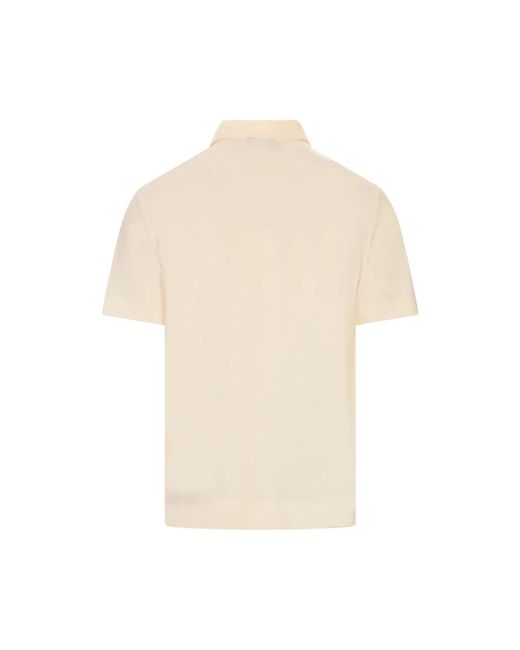 Moncler Tops ,Grenoble Logo Patch Polo in het Natural voor heren