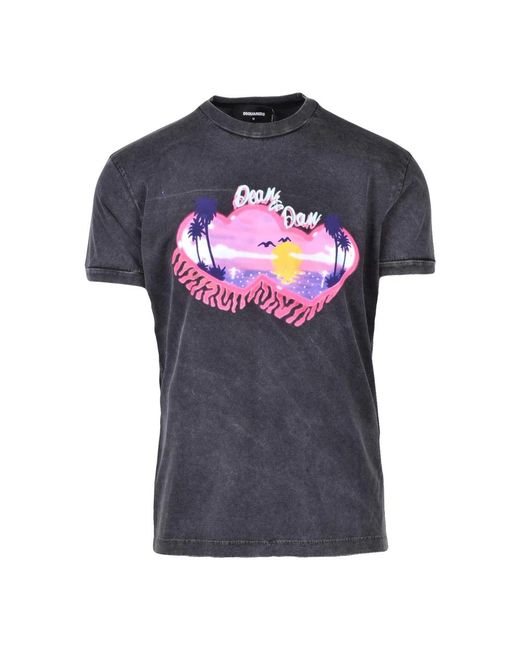 DSquared² Logo T-Shirt in het Gray voor heren