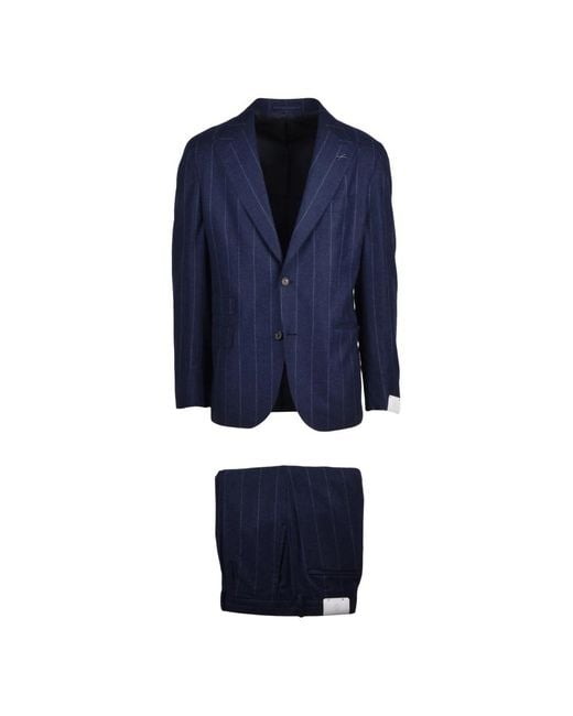 Eleventy Single-Breasted Suit in het Blue voor heren