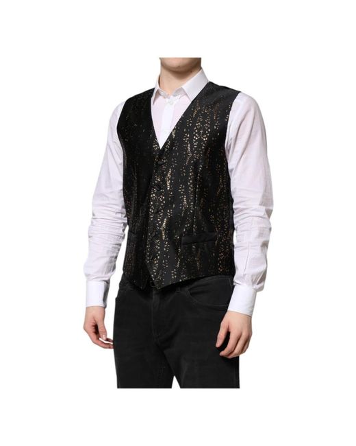 Dolce & Gabbana Black Waistcoats for men