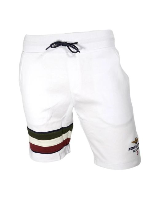 Aeronautica Militare White Short Shorts for men