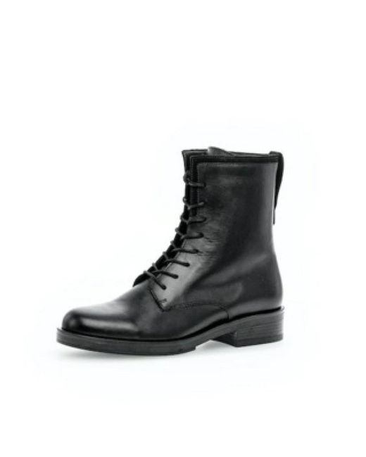 Gabor Black Schwarze Schnürstiefeletten Für Damen