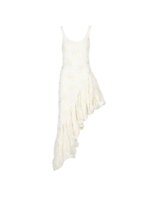 ROTATE BIRGER CHRISTENSEN White Geprägtes blumenmuster elfenbein kleid