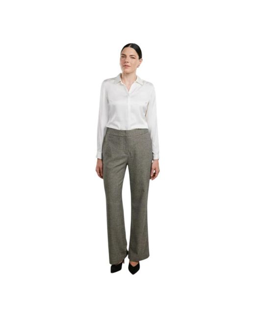 Stenstroms Broeken ,Grijs ,Wol Jayda Rechte Broek in het Gray