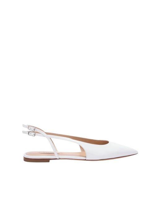 Casadei White Double Belts Slingback