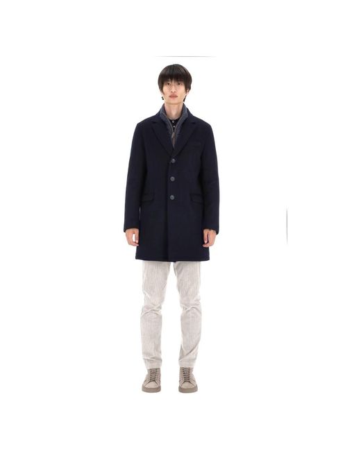 Herno Blue Single-Breasted Coats for men