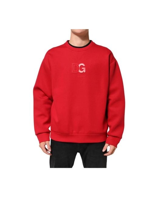 Dolce & Gabbana Red Sweatshirts for men