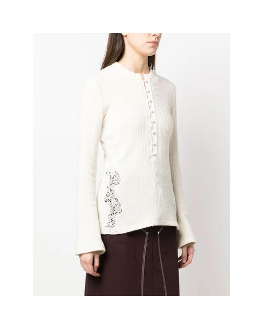 Chloé White Round-Neck Knitwear