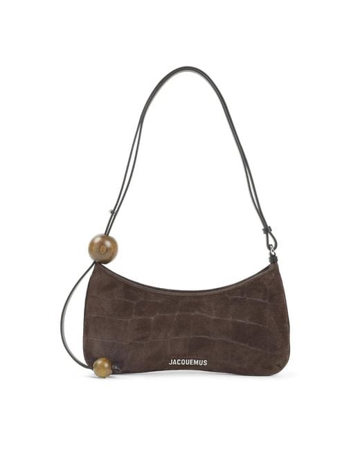 Jacquemus Bruine Suède Handtas Voor Stijlvolle Uitjes in het Brown