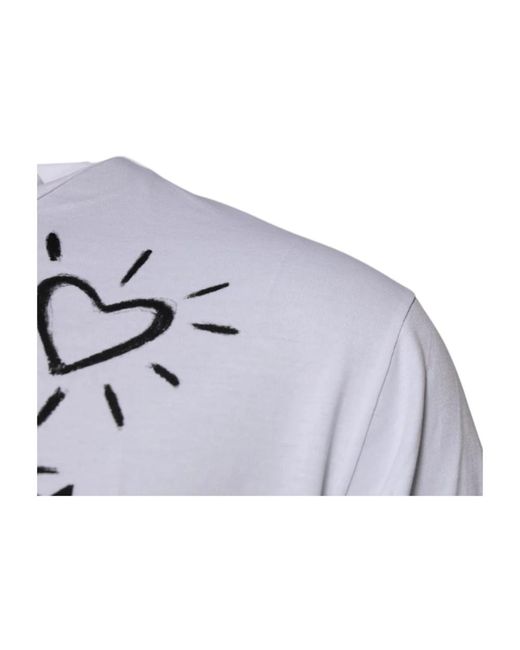 Dolce & Gabbana Blumiges Grafik-T-Shirt in White für Herren
