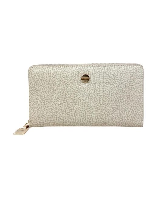 Borbonese Natural P.Foglio Large Zip Around