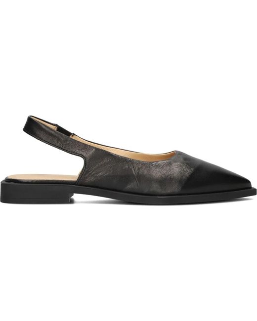 COPENHAGEN Brown Elegante Schwarze Slingbacks Aus Leder