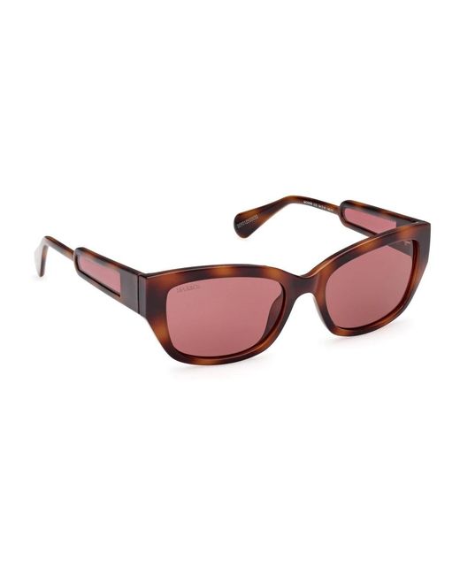 MAX&Co. Red Burgunder quadratische sonnenbrille