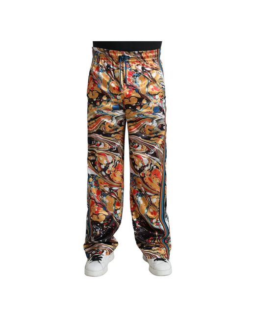 Dolce & Gabbana Multicolor Straight Trousers for men