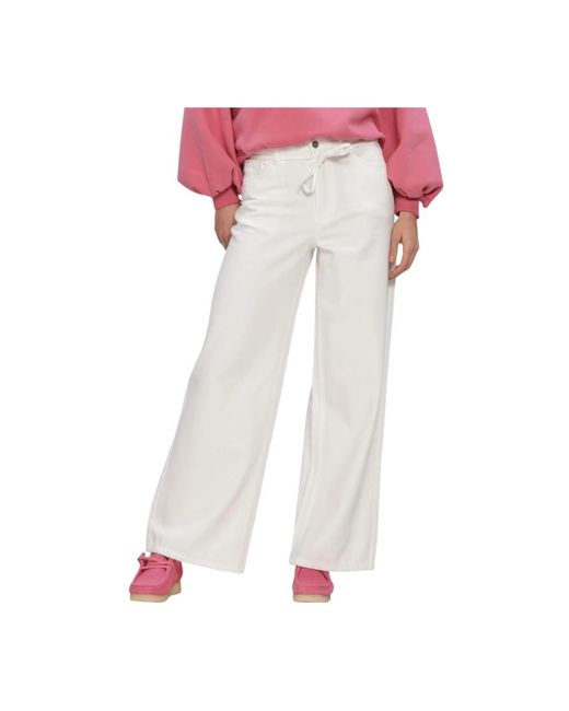 Object Objrosie Mw Wide Jeans in het White