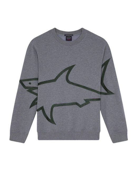 Paul & Shark Grauer regular fit baumwollpullover in Gray für Herren
