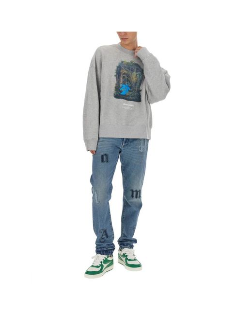 Palm Angels Gray Sweatshirts for men