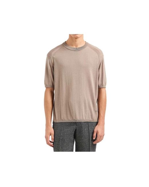 Emporio Armani Natural Round-Neck Knitwear for men