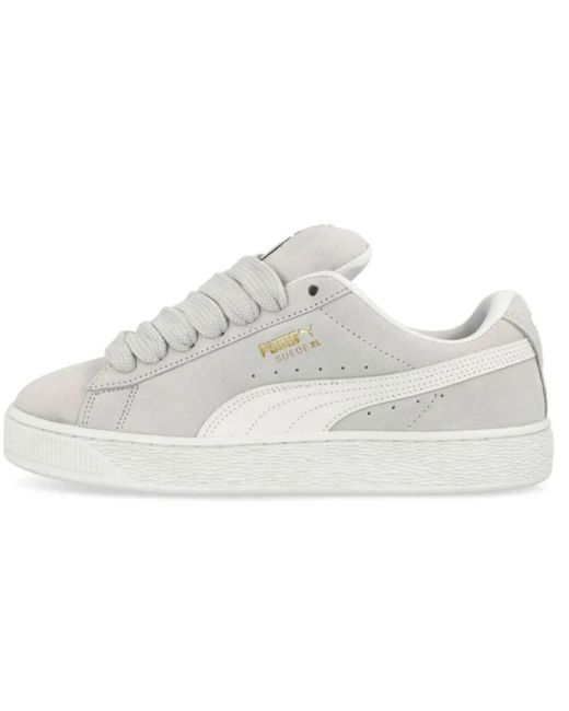 PUMA Niedrige Profil Wildleder Schnürschuhe in White für Herren