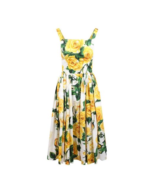 Dolce & Gabbana Yellow Midi Dresses